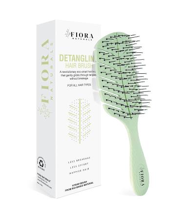Fiora Naturals Detangler Brush - Gentle Detangling for Curly, Straight, Black Hair - Eco-Friendly - Suitable for Men, Women, Kids - Dry and Wet Hair - Buy Online on GoSupps.com