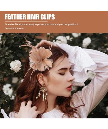 minkissy Flapper Hair Clips Flower Side Clip Flapper Headpiece Artificial Hair Pin Barrette for Women Lady (Nude Pink) Dusky Pink Fascinators for Wedding Tea Party - Buy Online on GoSupps.com