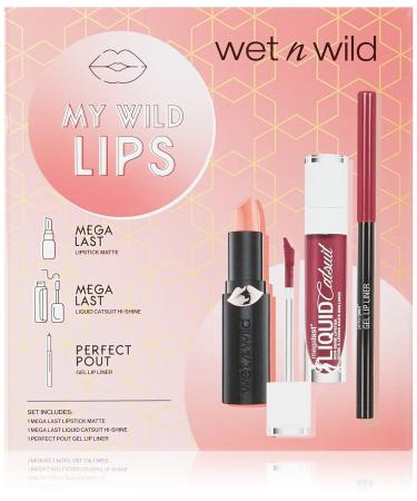 Wet N Wild Lips Makeup Set Makeup Kit with Lip Liners and Lipsticks with vitamin E and hyaluronic acid gift for girls My wild lips