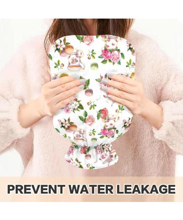 Naanle 2L Hot Water Bottle with Lid - Transparent Floral Design for Pain Relief & Therapy - Ideal for Back Hand and Foot Warmth - Buy Online on GoSupps.com