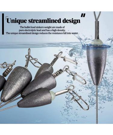 THKFISH Carolina Rigs Bullet Fishing Sinkers 1/2 oz - 15pcs Pre-Rigged Ready Carolina Rigs - Buy Online on GoSupps.com