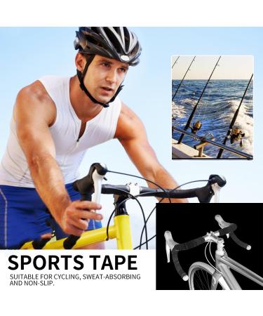 Ysooua 25m 25mm Hockey Racket Tape - Spectrum Sports Grip Tape for Ice Hockey Badminton Golf & Tennis - Includes Scissors - Durable Black Handle Tape - Buy Online on GoSupps.com