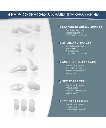 12-Piece Bunion Corrector & Soft Gel Toe Spreader | Hallux Valgus Relief & Toe Alignment - Buy Online on GoSupps.com