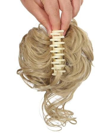 Claw Messy Bun Hairpiece Clip | Wavy Curly Chignon Hairpiece | Synthetic Updo Ponytail - Light Blonde - Buy Online on GoSupps.com