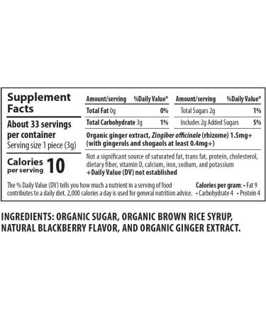 Organic Sweet BlackBerry Ginger Tummydrops - 33 Individually Wrapped - USDA Organic, GFCO Gluten-Free, Non-GMO, KOF-K Kosher - Buy Online on GoSupps.com