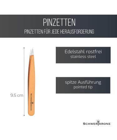 Premium Sword Crown Tweezettes Set - 2-Part Gold Stainless Steel Hair Removal Tweezers for Men & Women - Includes Practical Case - Buy Online on GoSupps.com