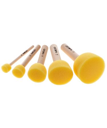 5 PCs Foam Stencil Stippling Brush // Sponge Stippler // Wooden Handle // Paint // Craft // Stenciling