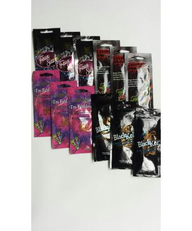12 Tanning Packets from Ed Hardy 3 Black Koi 3 I'm Fabulous 3 Diving Dragons 3 Fau Sizzle