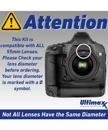 Ultimaxx 55MM Lens Filter Kit with 2.2X Telephoto, Wide Angle, Macro Lenses - Compatible with Nikon D3400 D3500 D5500 D5600 Camera & AF-P DX 18-55mm Lens - Buy Online on GoSupps.com