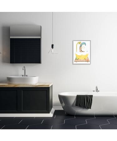 Stupell Industries Children's Giraffe Bubble Bath Wall Art - Yellow/Grey Frame - Buy Online on GoSupps.com