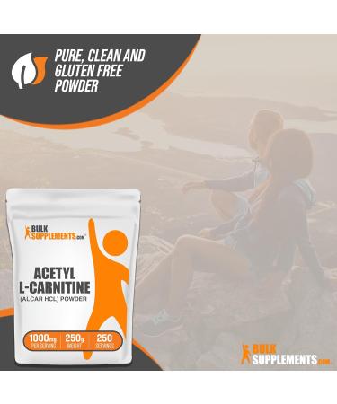 BulkSupplements Acetyl L-Carnitine Powder 1500mg - Gluten Free ALCAR Supplement - 250g (166 Servings) - International Shipping - Buy Online on GoSupps.com