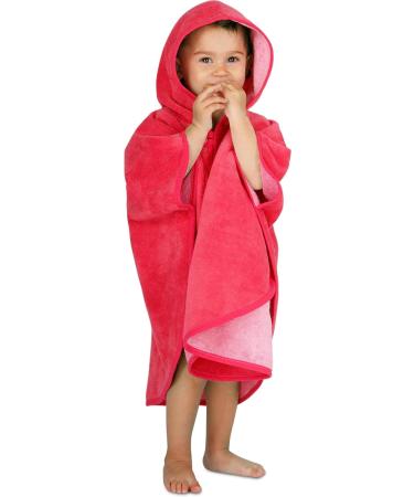 Normani Children's Bath Poncho - Cotton Hooded Towel for Toddlers | Pink Bathrobe 55x70 cm - Buy Online on GoSupps.com
