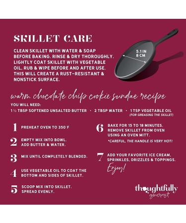 Thoughtfully Gourmet Cookie Skillet Baking Kit with Nestle Chocolate Chips - Gift Set with Single Serve Mix and Cast Iron Skillet - Buy Online on GoSupps.com