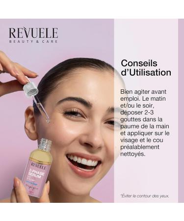 REVUELE S rum Bifasique Lift & Plump 30 ml S rum Anti- ge Double Action avec Peptides Collag ne et Huiles Nourrissantes pour une Peau Plus Ferme Hydrat e et Radieuse - Buy Online on GoSupps.com