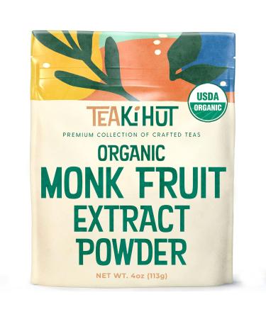 Organic Pure Monk Fruit Sweetener, No Erythritol 4oz, 100% Monk Fruit Extract Organic Powder for Keto and Paleo Diet, No Aftertaste, Zero Calories, Zero Carbs, Pure Monk Fruit Powder, 365 Servings