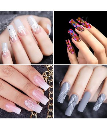 240 Pcs XXL Clear C Curve Nail Tips with Box - Straight Square Shape Half Cover False Nails for Salons - 12 Sizes - Buy Online on GoSupps.com