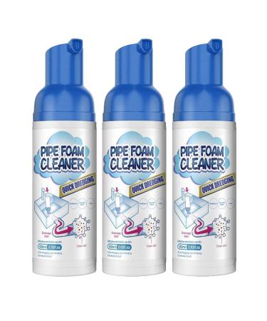 Drain Foam Cleaner Pipe Dredge Deodorant Foam Cleaner Liquid Hair Drain Clog Remover & Cleaner Pipe Dredge Deodorant Foam Cleaner for Shower Toilets Sinks Tubs (3pcs)