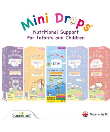 Natures Aid DHA Omega-3 Mini Drops for Infants & Children - Sugar Free 50ml - Buy Online on GoSupps.com