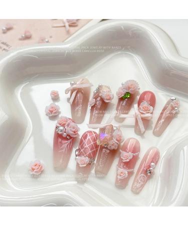 XUYUH Flower Nail Charms 3D Nail Rhinestones Nails Gems DIY Nail Art Design Nail Pearls Nail Jewelry Mixed Nail Art Decoration - Buy Online on GoSupps.com