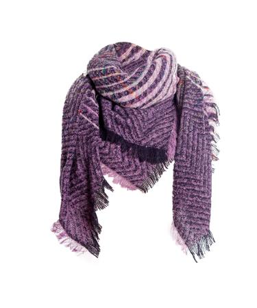 Women cotton scarf winter cotton triangle scarf High-quality poncho cape with button button towel women women's scarf poncho unit size purple