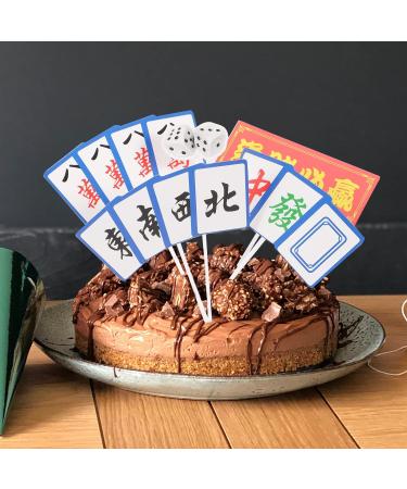 LIFKOME Wedding Decor 80pcs Chinese Mahjong Cake Decoration Cake Picks Mahjong Cakes Toppers Cupcake Toppers Dessert Ornament Birthday Party Supplies Casino Theme Party Decorations - Buy Online on GoSupps.com