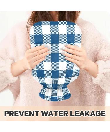 Durable 1L Heat Bottle for Pain Relief | Classic Blue Checked Design | Ideal for Neck Shoulder & Cramps Therapy - Buy Online on GoSupps.com