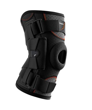 Omples Hinged Knee Brace for Knee Pain Knee Braces for Meniscus Tear Knee Support with Side Stabilizers for Men and Women Patella Knee Brace for Arthritis Pain Running Working Out Black (X-Large) Black X-Large