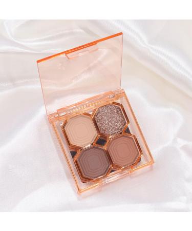 Buy 4-Color Eyeshadow Palette | Champagne Rose Gold Brown Matte & Shimmer | Highly Pigmented Waterproof & Easy to Carry - Buy Online on GoSupps.com