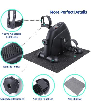 Sportneer Mini Under Desk Bike Pedal Exerciser - Portable Leg and Arm Exercise Machine with Digital Monitor for Home Office Seniors - Buy Online on GoSupps.com
