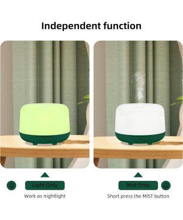 Diffofe 300ml Essential Oil Diffuser with Remote Control - Electric Aroma Humidifier - 8 Hours Quiet Operation - 7 LED Color Night Lights - Timer - Green - Buy Online on GoSupps.com