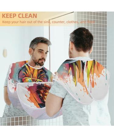 Elephant & Tropical Plant Beard Bib Apron - Beard Hair Catcher for Men | Perfect Father's Day & Anniversary Gift with 2 Suction Cups - Buy Online on GoSupps.com