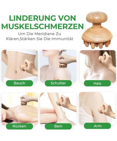 Premium Wood Fascia Roller & Massage Scooter for Muscle Relaxation | Anti-Cellulite Beech Gua Sha Tool - Buy Online on GoSupps.com