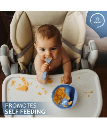 Home-Ed Baby Weaning Set: 9-Piece Baby Food Set with Suction Bowl, Plates, Spoon, and Bibs - Blue - Buy Online on GoSupps.com