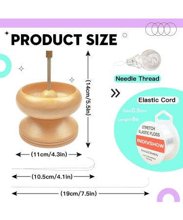INDIVSHOW Large Wooden Bead Bowl Spinner Kit - Bracelet Jewelry Making Set with Elastic Thread and Curved Needles - Buy Online on GoSupps.com