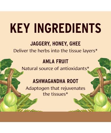 Organic Chyavanprash Ayurvedic Herbal Jam with Amla & Ashwagandha - Immune System & Body Rejuvenation - 17.6oz - Buy Online on GoSupps.com