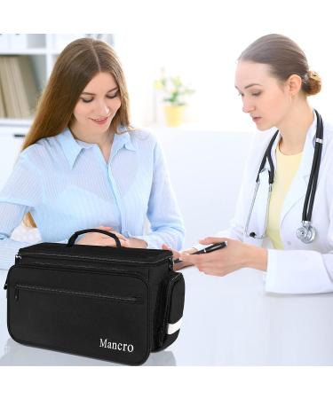 Medical Equipment Bag with Adjustable Divider - Nonslip Bottom, Removable Shoulder Strap, Water-Resistant - Ideal for Home Health, Nursing Students, Therapists - Black - Buy Online on GoSupps.com
