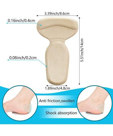6 Pairs Shoe Inserts for Loose Shoes - Anti-Slip High Heel Grip Liners, Metatarsal Pads, Ball of Foot Cushions - Gel Insoles for Women Men - Blister Prevention - Beige Black Clear - Buy Online on GoSupps.com