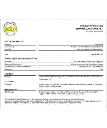 Organic whole cloves 250 g - Premium dried cloves (Caryophylli flos) - Packaged and tested in Germany (DE- KO-005) - Buy Online on GoSupps.com