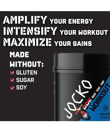 Jocko Fuel Pre Workout for Men & Women - High Stim Low Sugar Blend with Beta Alanine + L-Citrulline Support Muscle Pump Energy & Recovery 200mg of Caffeine Nitro Pop 30 Servings 1.31lbs (594 G) - Buy Online on GoSupps.com