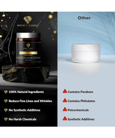 Nature's Blessing Anti-Aging Beef Tallow Cream for Fine Lines & Wrinkles | Collagen Booster Infused w/Organic Honey & Shea Butter | Deep Hydration for Youthful Glow Lavender 4 Ounce (Pack of 1) - Buy Online on GoSupps.com