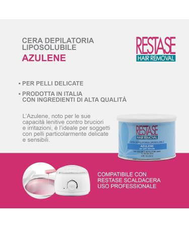 RESTASE | Cire d pilatoire liposoluble azul ne peaux d licates 400 ml fabriqu e en Italie bleu ciel 400 g (Lot de 1) - Buy Online on GoSupps.com