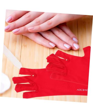 DOITOOL 2 Pairs Nail Gloves Glove Nail Salon Manicure Gloves Manicure Dryer Gloves Professional Nail Lamp Anti Fingerless Gloves Nail Gel Red Protector Protection Mj03 Polyester - Buy Online on GoSupps.com