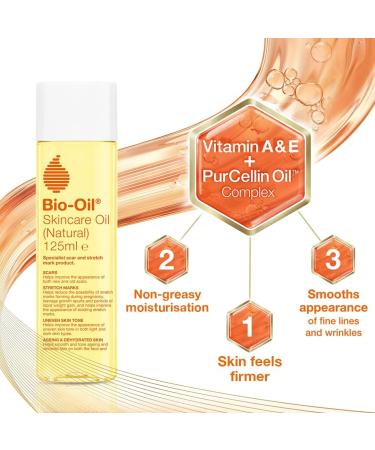 Bio-Oil Natural Skincare Oil - 100% Natural Formula - 125ml - Reduce Scars, Stretch Marks, Uneven Skin Tone - Buy Online on GoSupps.com