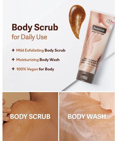 FOAMIST Vegan Arabica Coffee Body Scrub for Cellulite & Dark Spots - Exfoliate, Tone & Hydrate - 8.4oz - Buy Online on GoSupps.com