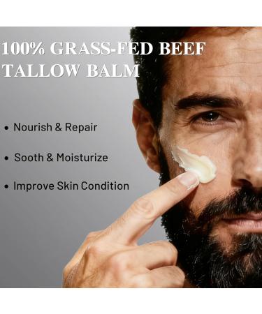 ICIKOL Beef Tallow Honey Balm Grass-Fed Tallow Moisturizer for Face & Beard Deep Hydration Cream with Bergamot Scent Handmade Natural After Shave Care for Men 2.1 oz - Buy Online on GoSupps.com