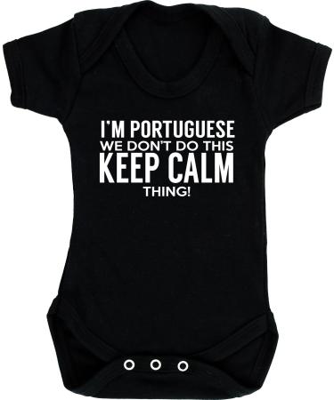 Hippowarehouse I'm Portuguese we don't do this keep calm thing baby vest bodysuit (short sleeve) boys girls