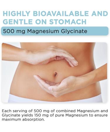 Vital Vitamins Magnesium Glycinate 500mg - High Absorption Formula - Promotes Relaxation Calmness & Restful Sleep - Pure Magnesium Supplement for Men & Women - 180 Capsules Vegan Non-GMO 180 Count (Pack of 1) - Buy Online on GoSupps.com