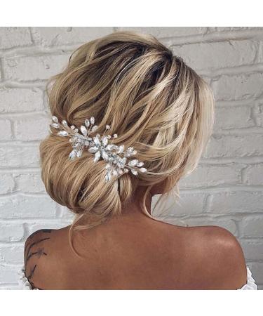 IYOU Crystal Wedding Hair Comb Silver Rhinestone Headpiece Prom Bridal Hair Accessories for Bride and Bridesmaids Silver-B - Buy Online on GoSupps.com
