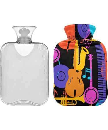 Colorful Jazz Music Hot Water Bottle | 1L Heat Bottle for Pain Relief & Therapy - Naanle - Buy Online on GoSupps.com