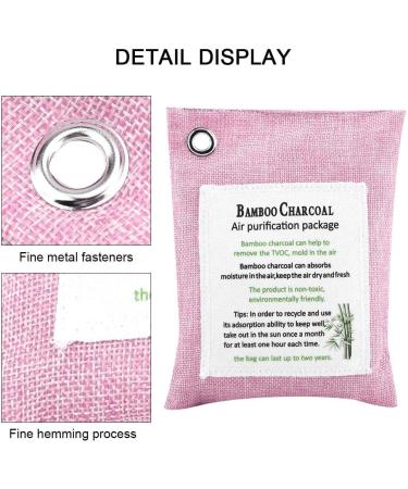 Natural Activated Charcoal Air Purification Bag - Bamboo Smell Eliminator for Home Auto Fridge Toilet Bathroom & Cabinets (Pink) - Buy Online on GoSupps.com